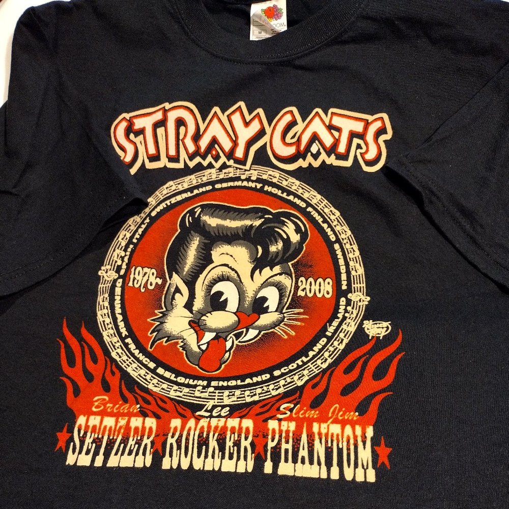 ✨ Stray Cats European Tour 2008 T-Shirt - Picture 1 of 6